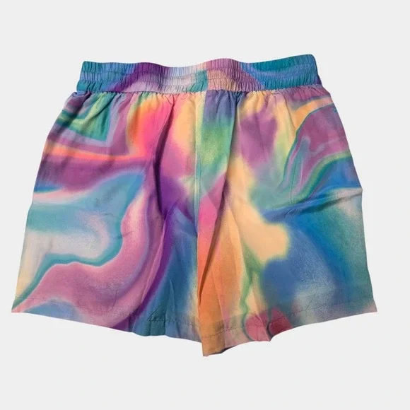 Johnny Was Workshop Silk Merida Marble Shorts S Colorful Boho Festival NWT - Picture 5 of 10